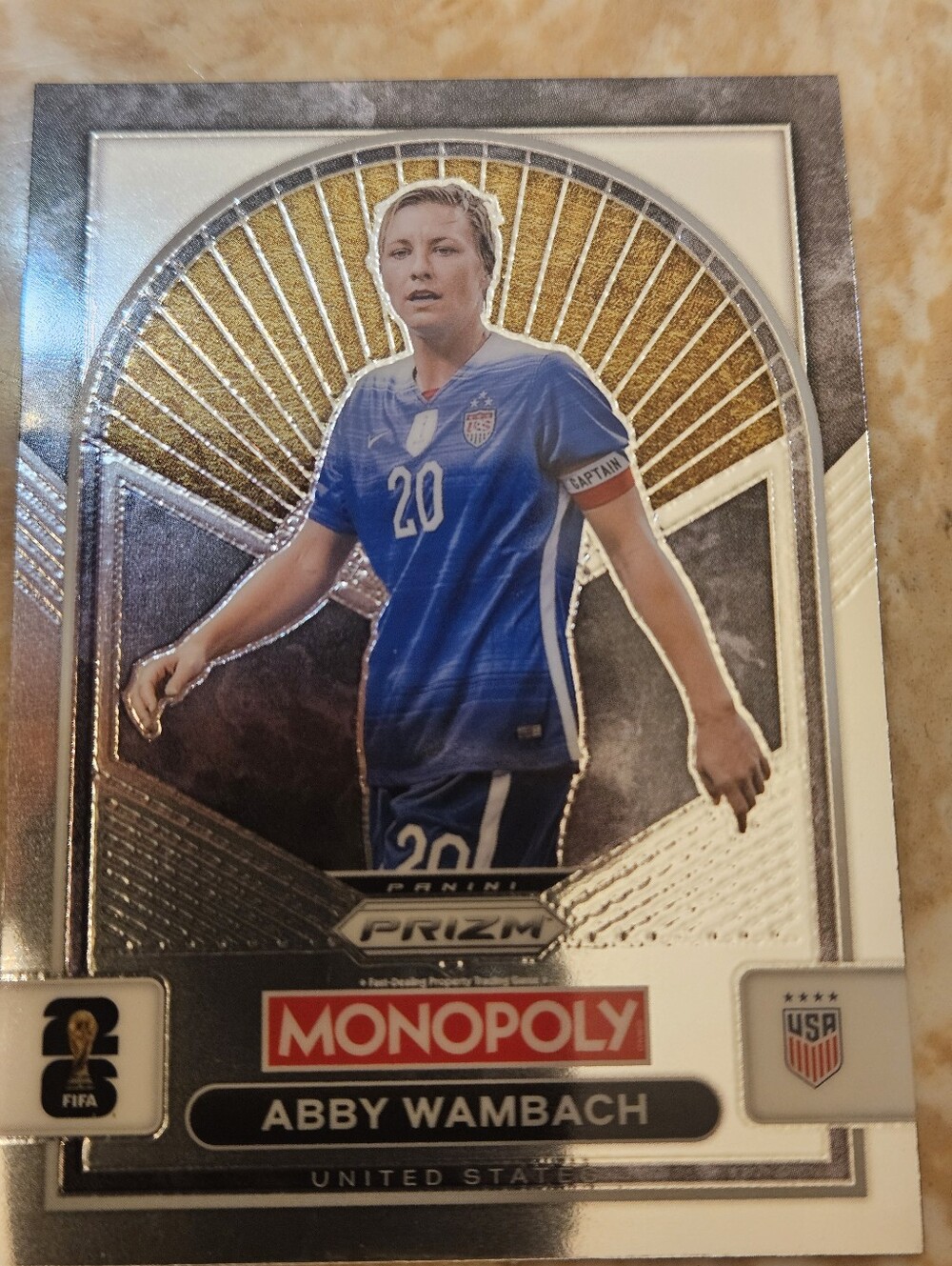 Panini Prizm Abby Wambach Soccer Card - Blue & Gold